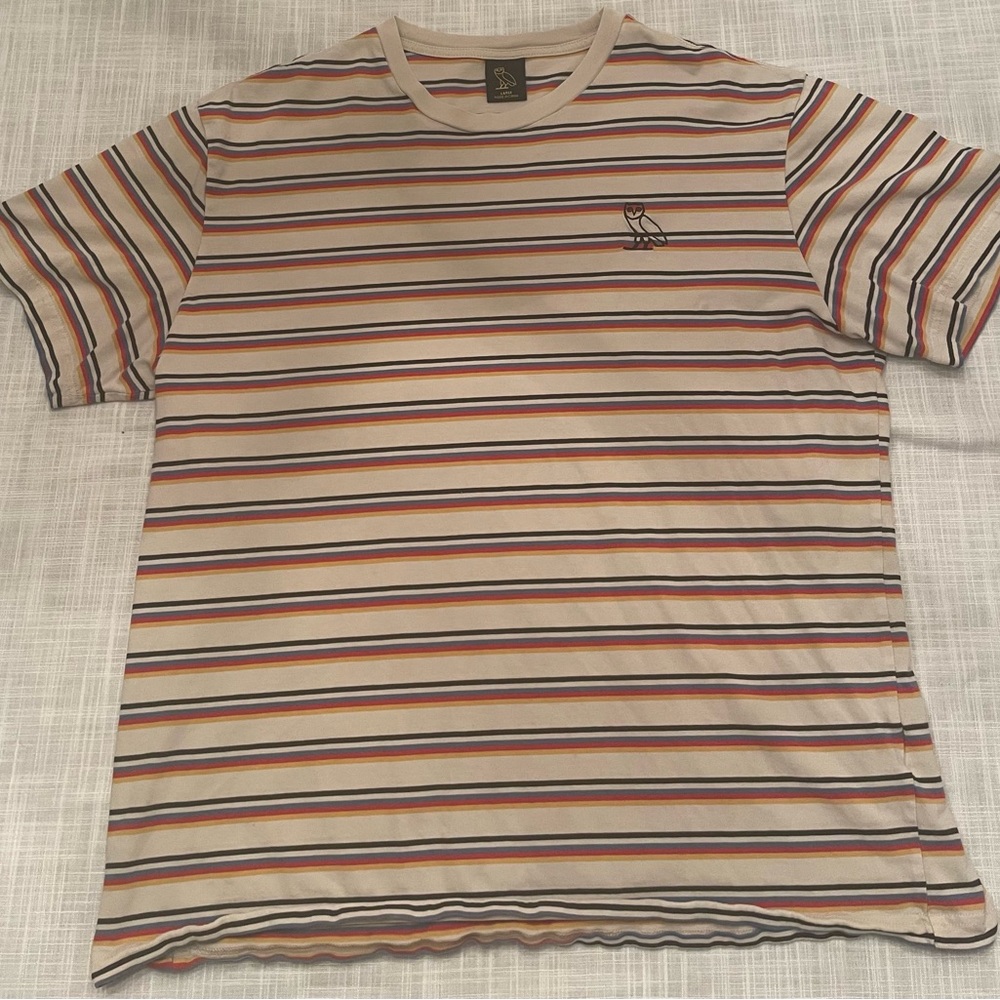 Rare OVO Nautical Stripe T-Shirt Mens Large Multi Colour